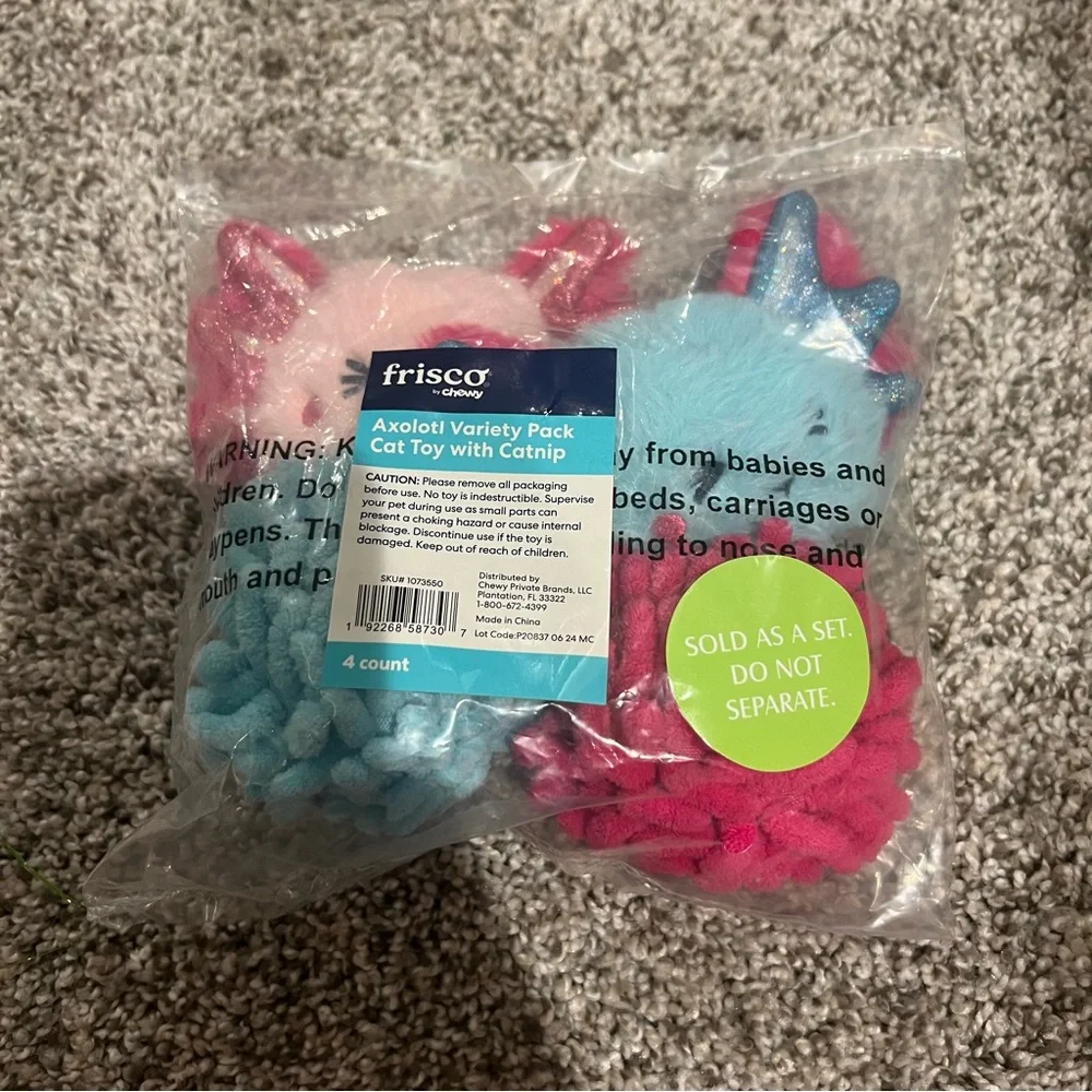 🆕 Frisco | Axolotl Variety Pack Cat Toy with Catnip, 4-Pack